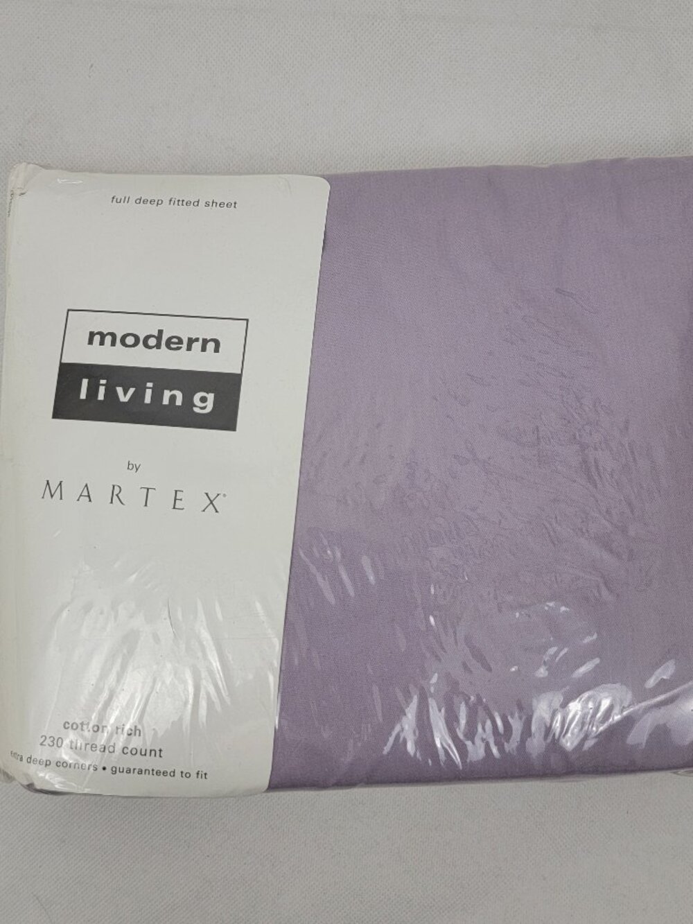 MARTEX Modern Living Cotton Rich 230 TC FULL Deep Fitted Sheet Purple